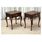 Pr. of Henkel-Harris Queen Anne Walnut Side Tables