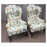 Pair of Tall Queen Anne Armchairs