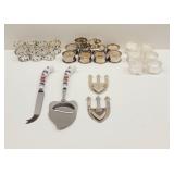 Grouped Napkin Rings and Cheese Utensils