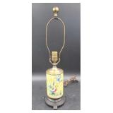 Victorian Hand-Painted Table Lamp w/ Butterflies