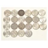 Twenty-Two 1922 Peace Silver Dollars