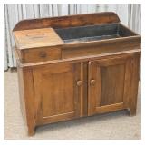 Early Pine Dry Sink Cabinet with One Drawer