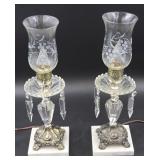 Boudoir Etched Lamps with Shades