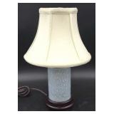 Porcelain and Teak Table Lamp