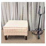 Upholstered Ottoman & Adjustable Metal Plant Stand