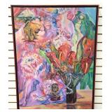 Marilyn Gordley "Exotic Flowers" Acrylic on Canvas