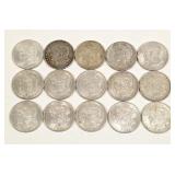 Fifteen 1921 Morgan Silver Dollars