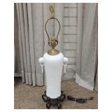 Hollywood Regency Porcelain Elephant Handle Lamp