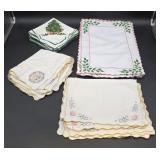 Embroidered Linen Napkins & Placemats