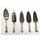 Collection of Cake Servers - 3 Sterling Handles