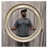 Large Silver Leaf Round Frame