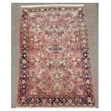 Sarouk Hand-Woven Rug w/ Floral Design