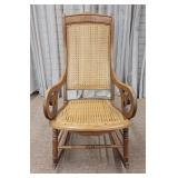 Victorian Walnut Lincoln Caned Rocker