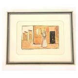 Signed "Mesilla, New Mexico" Framed Pen & Ink