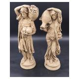 Pair of Cast Plaster Classical Figures