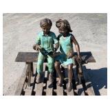 Bronze Statuary- Children on bench