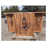 Wood Folding Wagon Wheel Bar