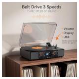 Vinyl Record Player with Built-in Speakers