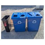2- Rubbermaid Recycling Bins & Trash Can