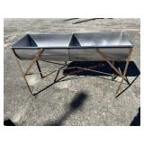 Stainless 2 Basin Trough on Stand
