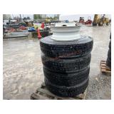 5- Hub Pilot Steel 10L Wheels w/ 11R22.5 Tires