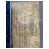 1862 25 cent note City Council of Augusta
