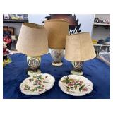 Lamps and hanging decorative plates