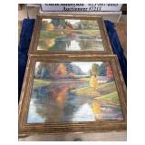Framed oil on canvas paintings