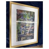 Framed Edwin Marshall Davis Watercolor painting