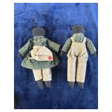 Handmade African American folk art ragdolls