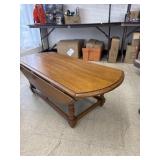 Oak drop-leaf coffee table