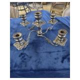 Vintage silver-plated five-arm candelabra