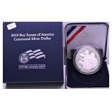 PROOF BOYSCOUTS OF AMERICA SILVER DOLLAR W BOX PAP