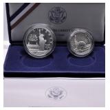 PROOF ELLIS ISLAND SILVER DOLLAR & HALF