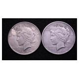 TWO PEACE DOLLARS