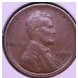 1909 S WHEAT PENNY RARE DATE XF