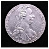 1780 MARIA THERESA SILVER THALER RESTRIKE AU