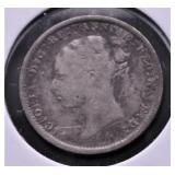 1885 G BRIT SILVER 3 PENCE VG