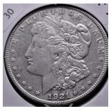 1921 S MORGAN DOLLAR VF