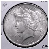 1922 PEACE DOLLAR CHOICE BU
