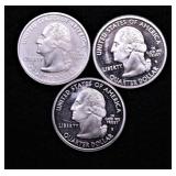 3 PROOF SILVER QUARTERS