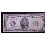 1934 5 DOLLAR FEDERAL RESERVE NOTE VF