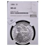 1886 NGC MS62 MORGAN DOLLAR