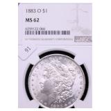 1883 O NGC MS62 MORGAN DOLLAR