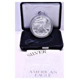 1999 PROOF SILVER EAGLE W PAPERS FELT BOX