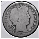 1905 O BARBER HALF DOLLAR G