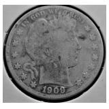 1909 S BARBER HALF DOLLAR AG