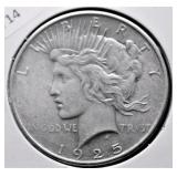 1925 PEACE DOLLAR AU