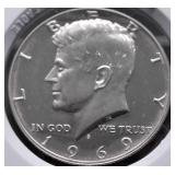 PROOF CAMEO 1969 S HALF DOLLAR