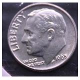 1963 GEM BU ROOSEVELT DIME